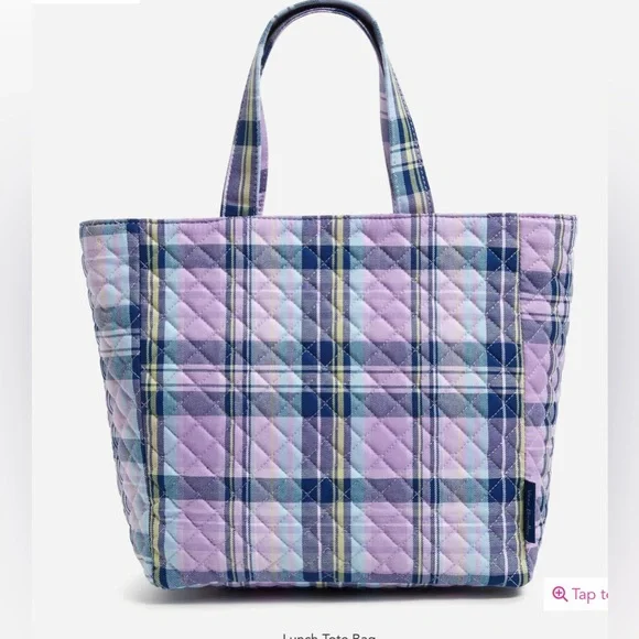 VERA BRADLEY Amethyst Plaid Lunch Tote - Picture 4 of 7